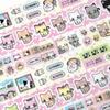Cute Korean Sweet Kitten Text Dialog Box Tape Hand Account Decoration Material Collage Flash Sand Cutting Film Tape Roll Sticker