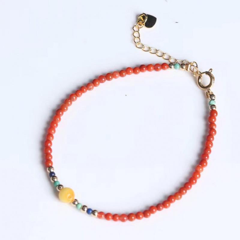 Red Agate & Turquoise Pendant Necklace - Elegant Fashion Choker for Women