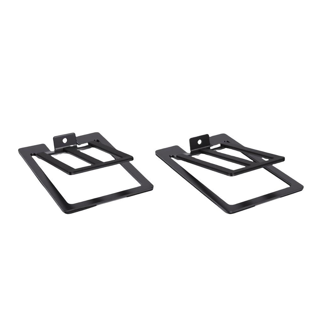 2pcs Tilted Desktop Speaker Stands 22lb Load Capacity Aluminum Alloy Speaker Riser for Bookshelf PC Speakers with Anti Vibration Pad