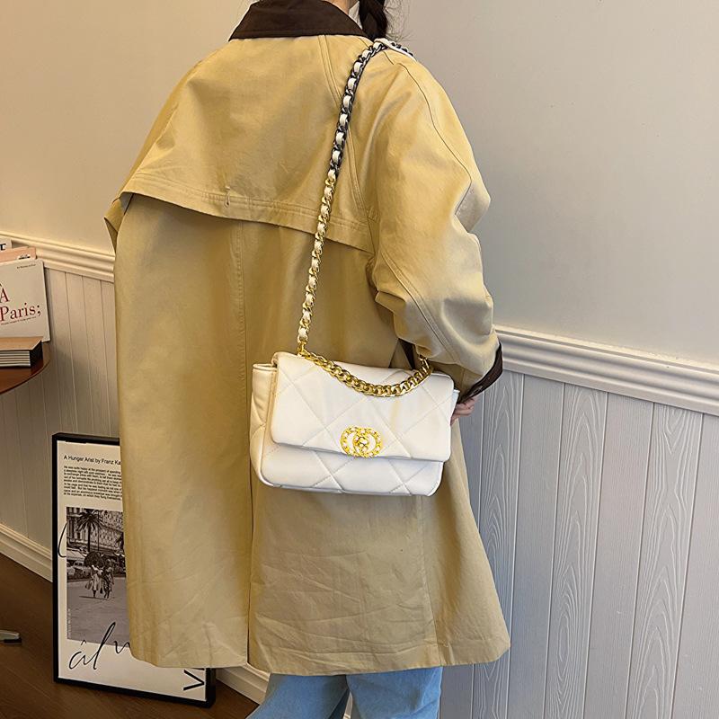 Crossbody Bag Girls Texture Casual Shoulder Chain Bag Bag Diamond Fashion Simple Light Luxury Small Square Bag