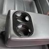 Real Carbon Fiber Car Accessories Rear Cup Holder Panel Decorative Trim Cover Soft Sticker For Jaguar X-TYPE X400 2001-2009