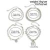 IngeSight.Z 4Pcs/Set Trendy Imitation Pearls Metal Heart Pendant Bracelets Women Luxury Stacked CCB Beaded Bangle Couple Jewelry