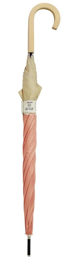 Because Long Umbrella 60cm UV Protection Large Recycled Polyester Sun Umbrella Rain or Shine Unisex Stylish Pink 98%+ U-DAY REPET/Bicolor