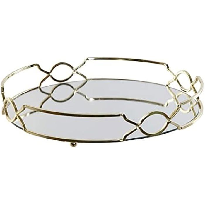 Plateau à goûter - DKD HOME DECOR - Standard - Métal et miroir - Doré - 30 x 30 x 5 cm