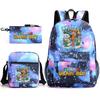 Cartoon abstract Shanhaijing primary school students and teenagers backpack schoolbag tongtongsahur three-piece set L