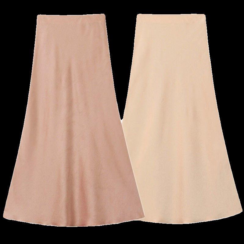 Fashion Style 2024 Summer New Arrival Women's Clothing Fashion Pure Color Silk Satin Texture Midi Skirt Skirt 8534626