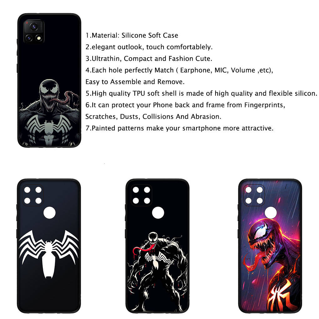Cover for iPhone 17 16 15 Xiaomi Poco Redmi Note 14 13 12 11 Pro Max 9 16e Samsung Galaxy S25 S24 S23 A06 A56 OPPO Huawei Venom Superhero Phone Case