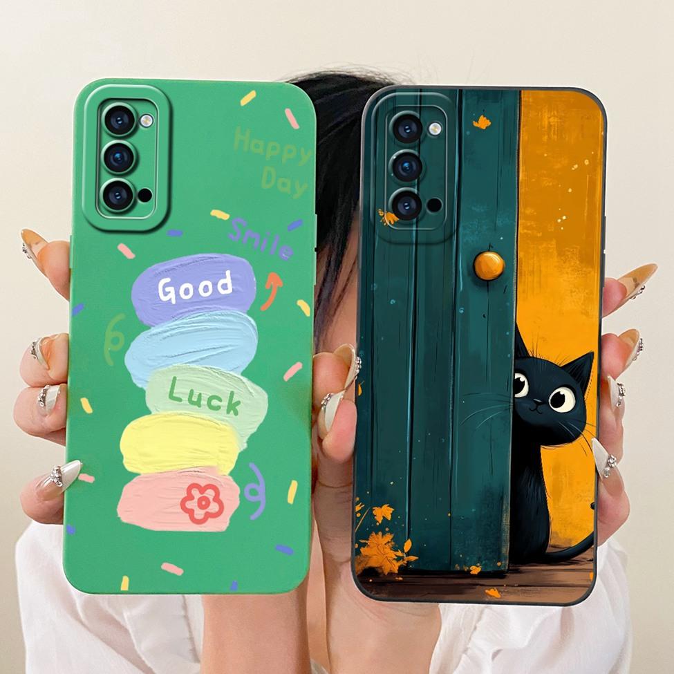 Pouzdro Pro Oppo Reno4 5G Kryt Módní Kreslené Roztomilé Vtipné Malované Silikonové Pouzdro Na Telefon Pro Oppo CPH2091 PDPM00 PDPT00