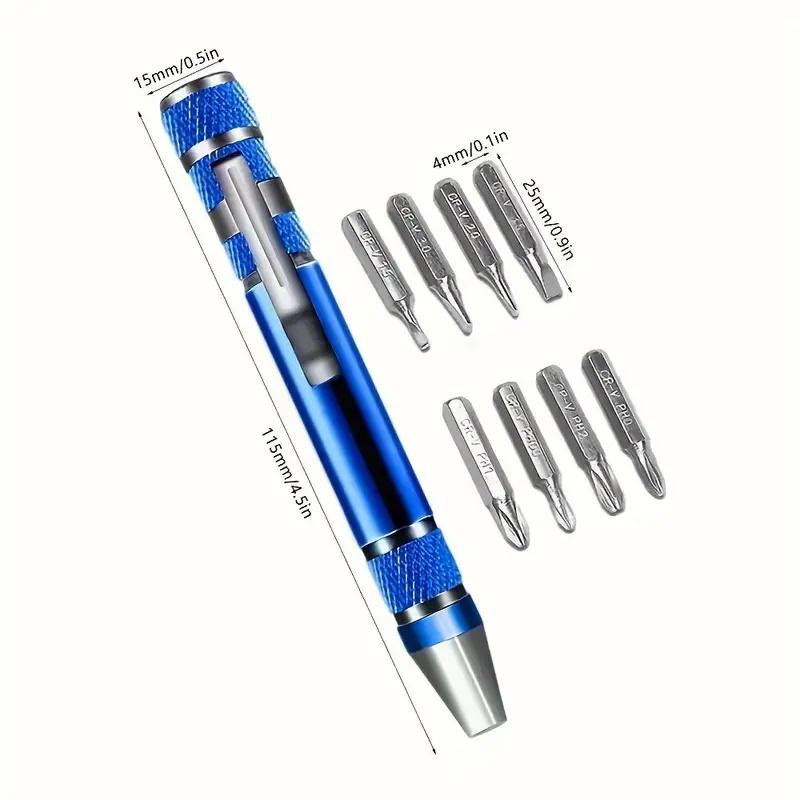 8-in-1 Multifunctional Screwdriver Set, Aluminum Alloy Precision Repair Kit, Portable & Convenient Tool for Maintenance
