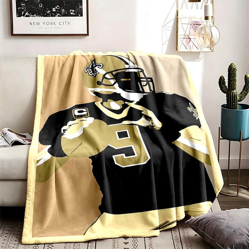 New Orleans Saints Theme Personalized Outdoor Flannel Blankets Soft And Suitable For All Seasons Perfect For Sofas Beds And Camping