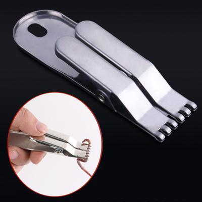 MUQZI Accessorio sportivo Acciaio inossidabile Lombrico Bloodworm Esca Gancio Clip Morsetto Attrezzatura da pesca Strumento