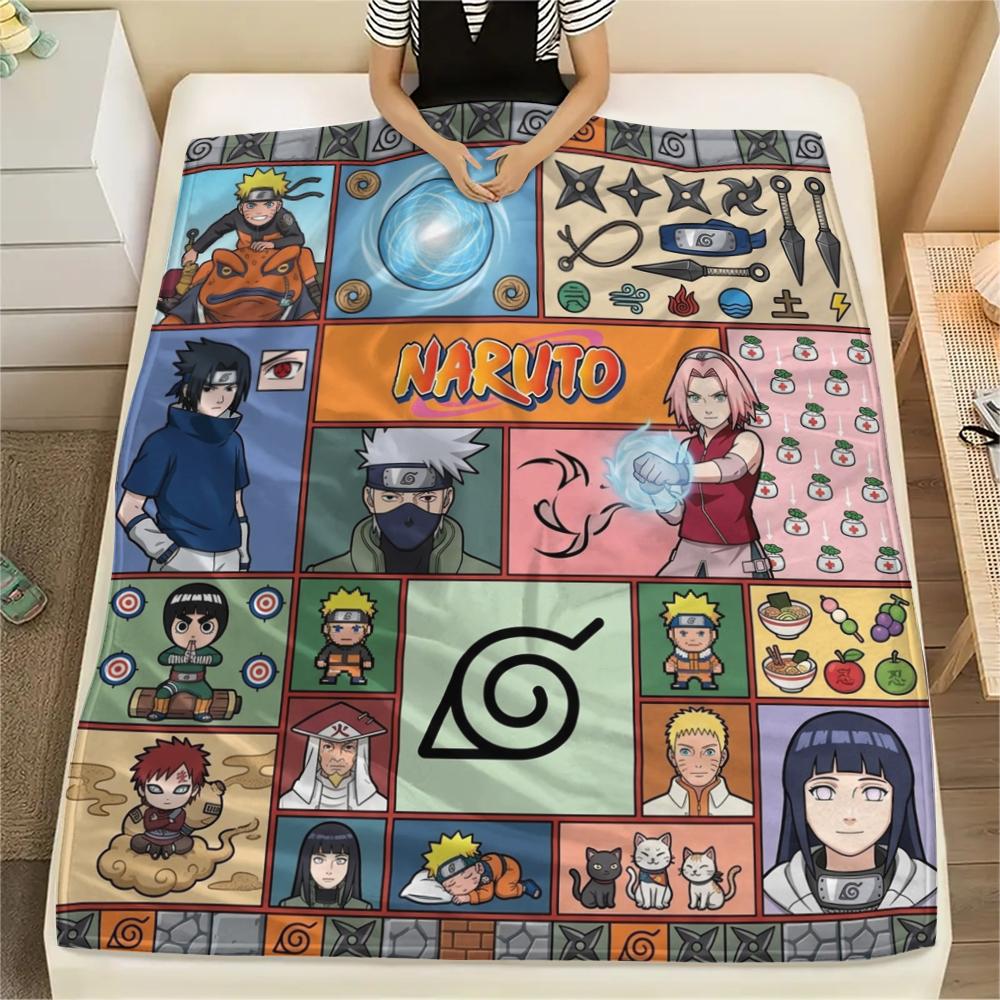 Naruto Flannel Blanket Fashion Print Great For Sofa Bedroom Chair Bed Picnic Travel -HE55