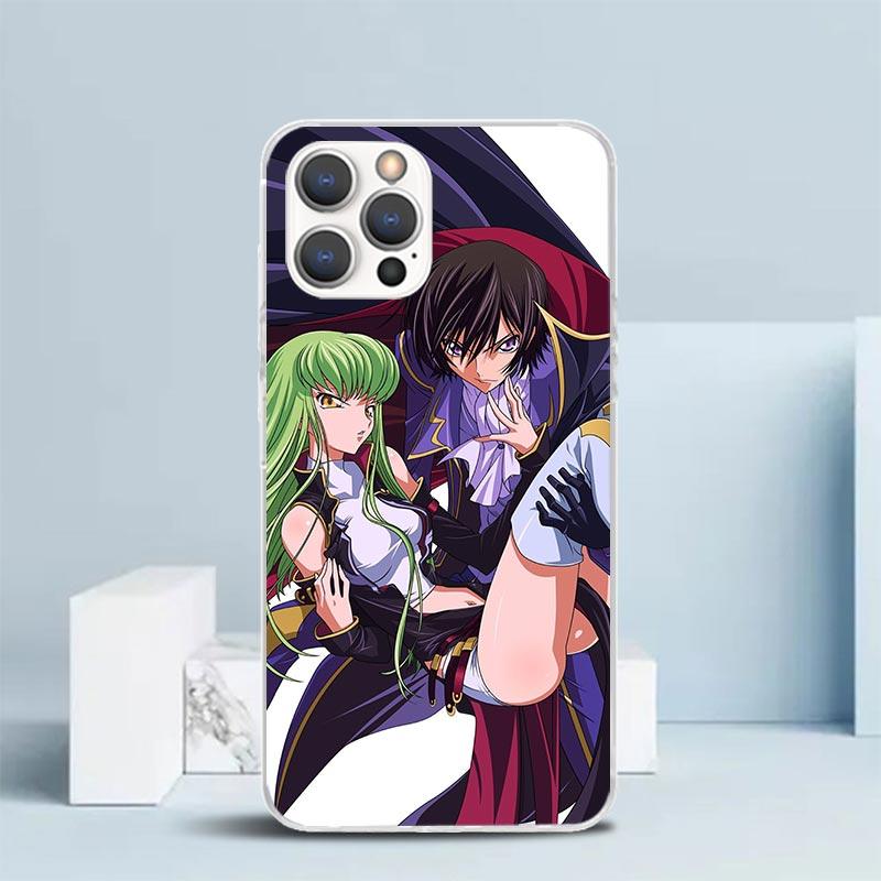 Code Geass Anime Soft Cover for iPhone 16 17 Air 15 14 Pro Max 16E Phone Case 13 Mini 12 11 7 SE 8 Print Pattern Fit Cases 16 17