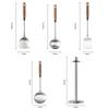 KBH Walnut Wood Series 304 Stainless Steel Spoon and Spatula 5-Piece Set