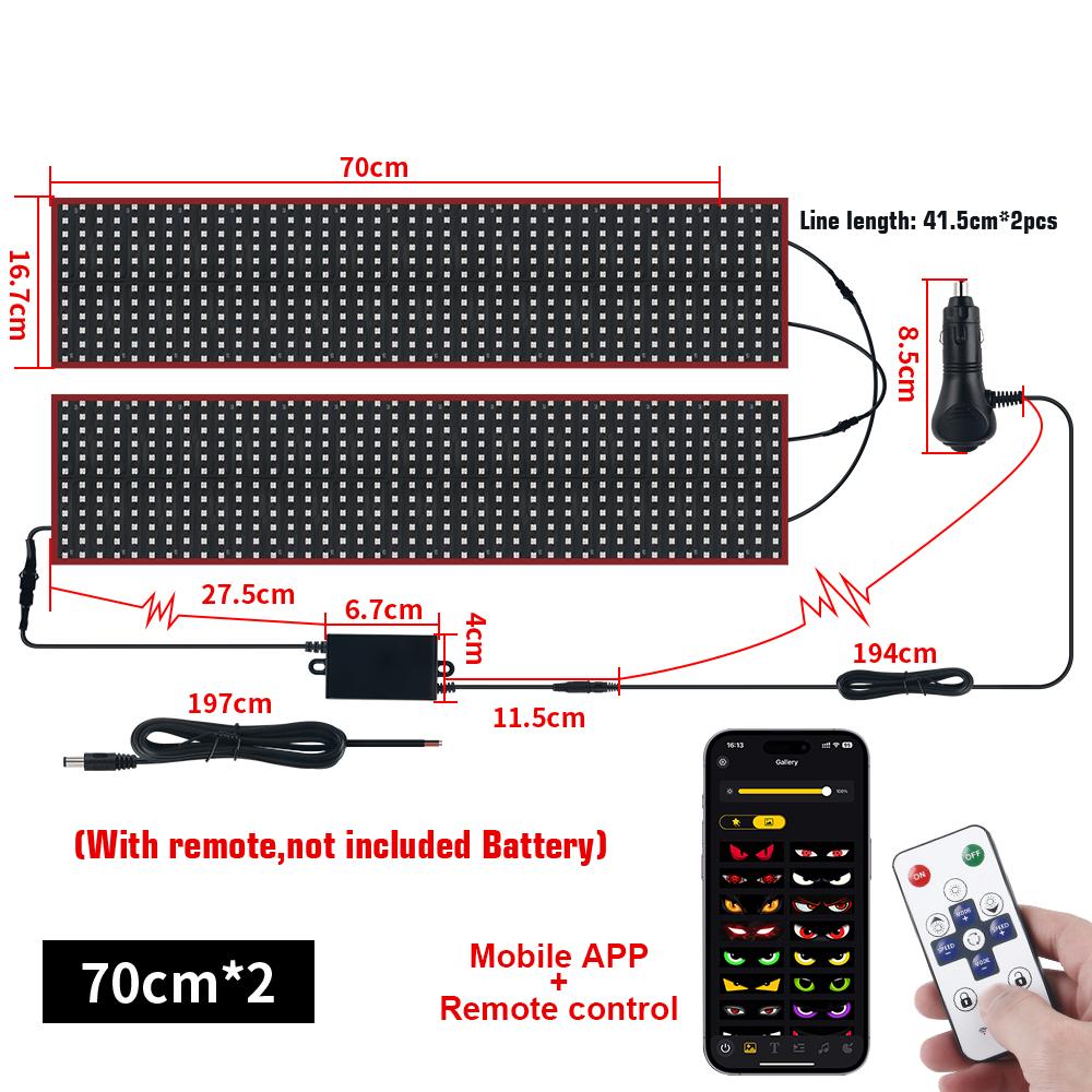 Devil's Eye LED Matrix Pixel Flexible Panel Night Light DIY Programmable Display Bluetooth App Control Lamp Car Truck Windshield