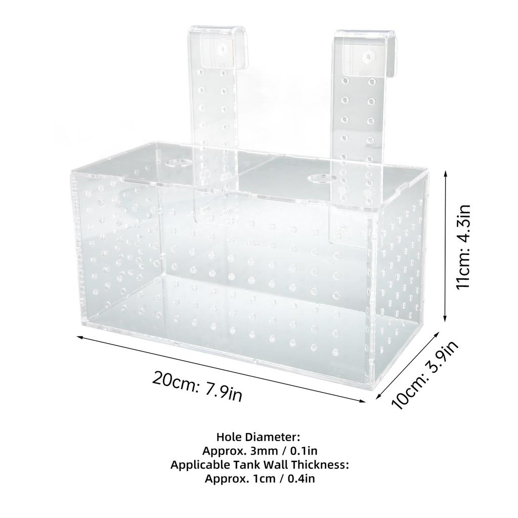 Fish Breeding Isolation Box Transparent Hook Installation Acrylic Aquarium Hatchery for Fish Tank