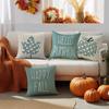 4Pcs Thanksgiving Pillow Cover, Autumn Maple Leaf Pillow Cover, Bow Shaped Pumpkin Cushion Cover, Farmhouse Decoration
