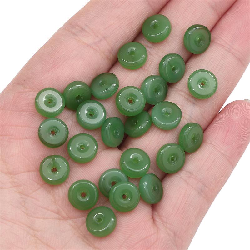 Imitation Jade Sicherheitsverschlussperlen für DIY Ohrringe, Armbänder und Halsketten