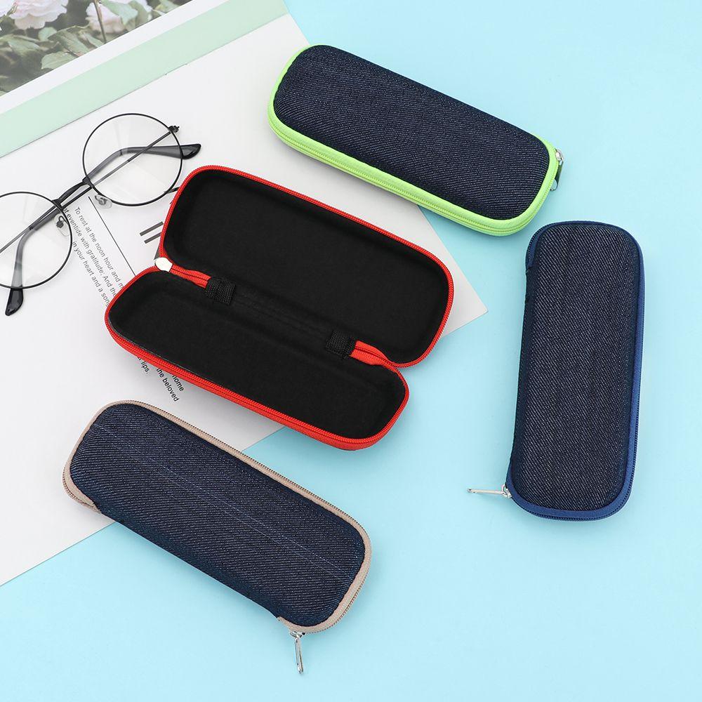 Fashion Denim Fabric Hard Pouch Bag Eyeglasses Case Sunglasses Box Eyewear Protector Spectacle Case