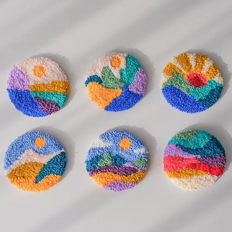 

Creative Embroidery Kit for Crafts, Wool Painting, Coasters, Cross Stitch, Handicraft Sewing, Home Decor, 6 Pieces 20x20cm