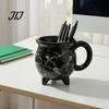 Décoration de Table Mystérieuse Halloween Chaudron de Sorcière Tasse, Crâne Citrouille Fantôme Céramique Café Anniversaire Cadeau pour Amis Tasse, Vaisselle Effrayante