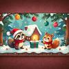 Weihnachtsdekoration Banner Weihnachtsthema Schneelandschaft Banner Winter Banner Weihnachtsmütze Für Festival-Arrangement Innen