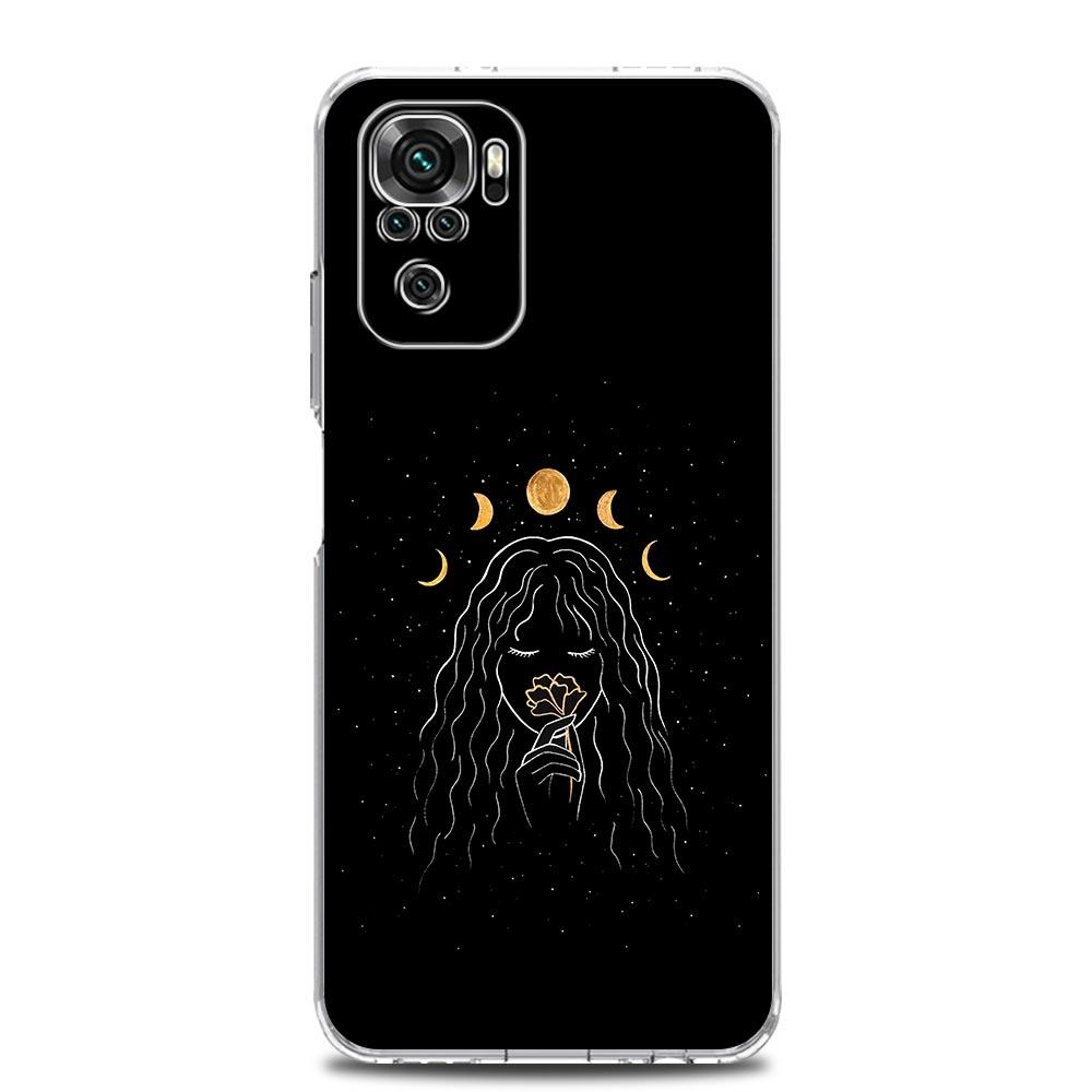 

Линия простоты Арт солнце луна Чехол для телефона Для Xiaomi Redmi Note 13 12 5G 9S 9 8 10 11 Pro 4G 9T 13C 12C10C 9C 9A 7 Pro Прозрачная крышка Redmi Note 13 Pro 4G