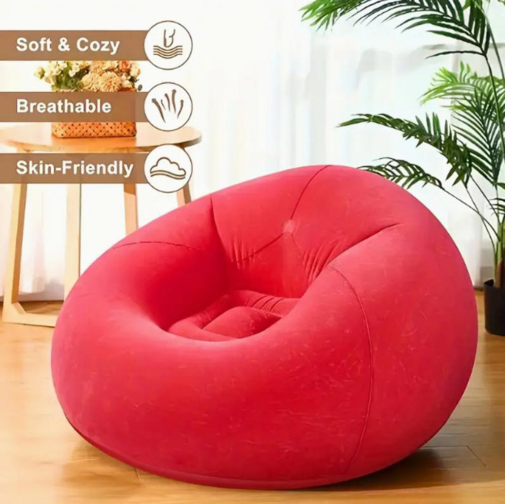 Inflatable Sofa Cover Lazy Bag Chair Single Seating For Small Bedroom Or Balcony ( Cover)