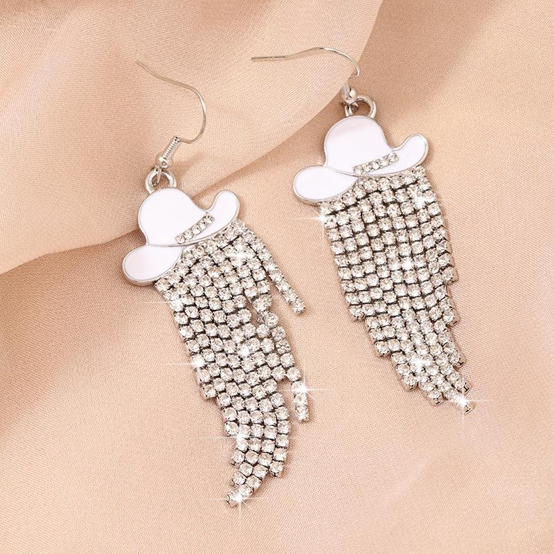 Dangly Cow Print Boot Cowboy Cowgirl Western Earrings Brown Metal Zircon Boho Bohemia Fur Hat Boot Star Earrings Golden EAR0126