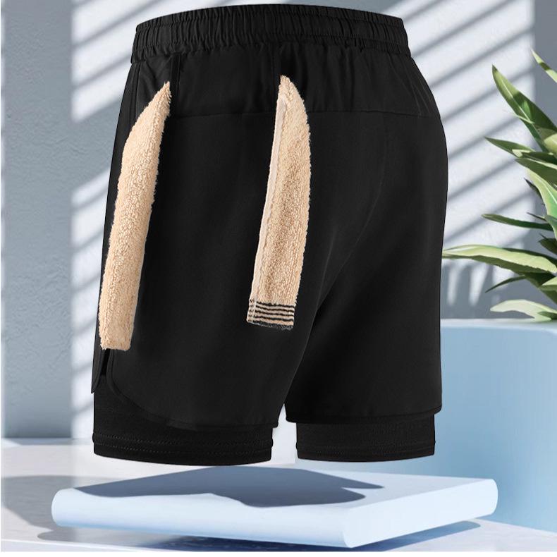 Men's Quick-Dry Double-Layer Running Shorts, Euro Size, Casual Summer Style