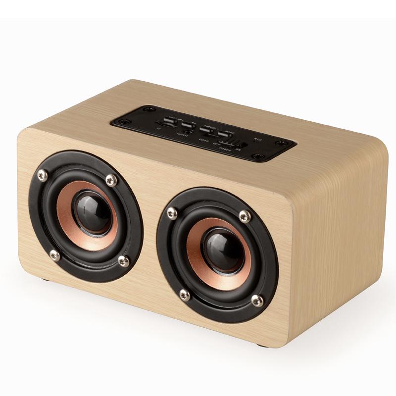 K5 Mini Wooden Bluetooth Desktop Speakers with Card Slot - Perfect Home Gift