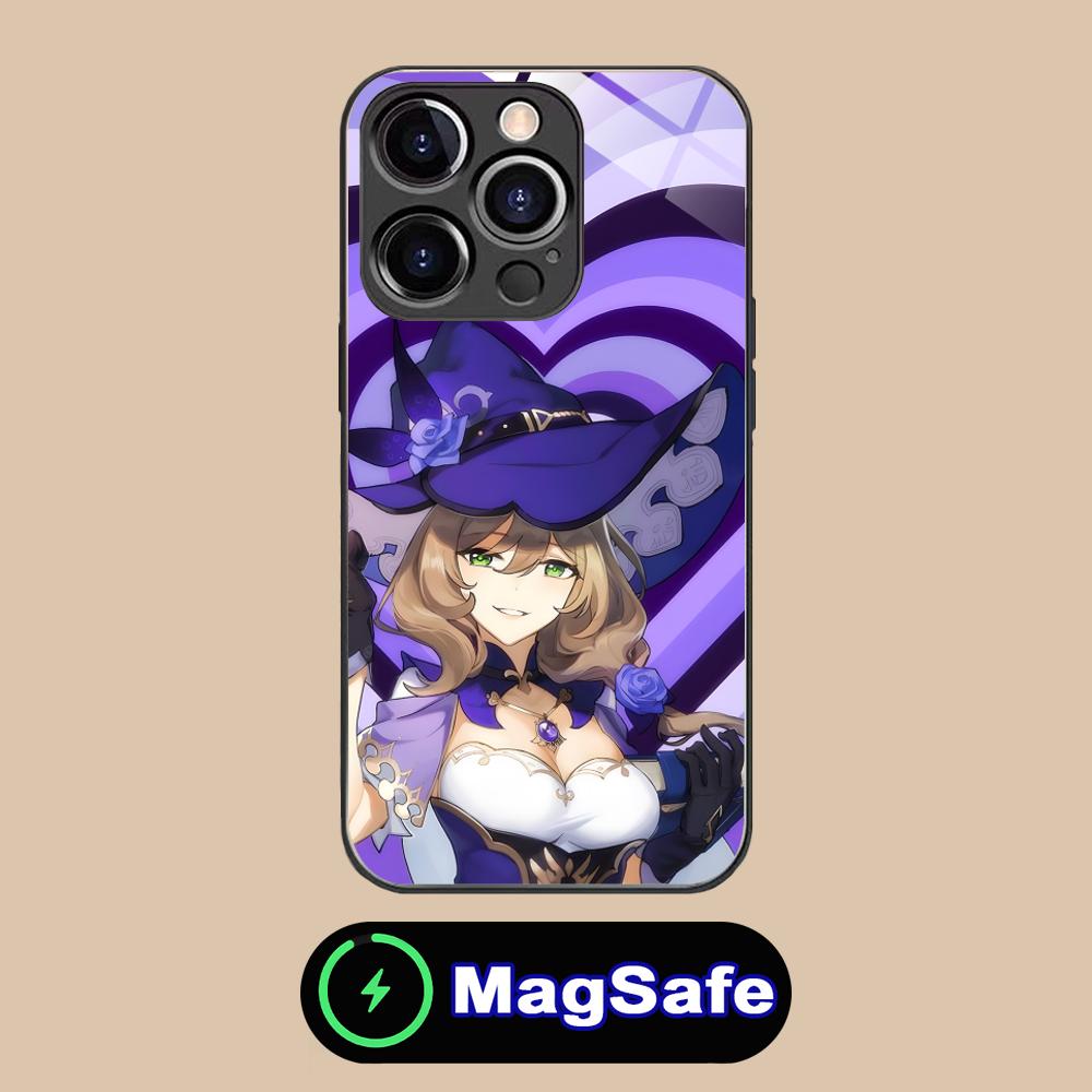 Game GI Lisa Mobile Phone Case for iPhone 17 16 15 14 13 12 11 Air Pro Max Plus Mini MagSafe Glass Colorful Cover Pretty Luxury