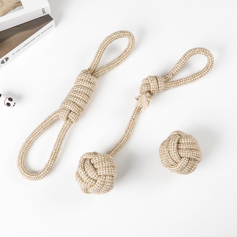 Dog Pet Toy Cotton and Linen Rope Ball Pet Toy Decompression and Bite-resistant Toy Set
