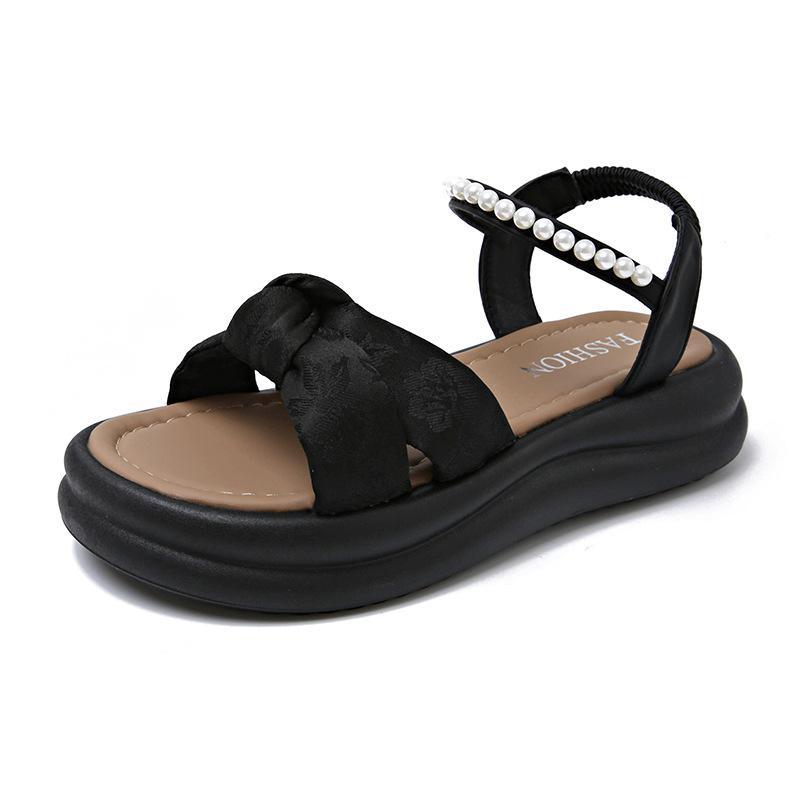 Beautiful sandals women's summer wear 2025 new fashion fairy style with skirt pregnant women platform beach shoes size 34