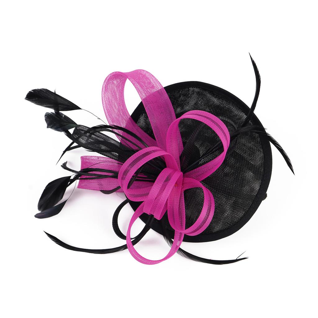 New bridal feather headgear hair accessories mesh headgear bridal top hat horse racing festival hemp headgear hair accessories