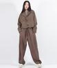 Deumakeu Stripe Chicano Wide One-Tuck Pants -Brown