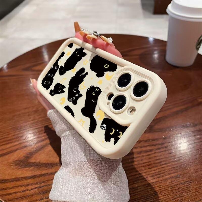 Cute Moon Stars Cat Phone Case For OPPO A5 A6 Pro Reno 14 13 12 11 F31 PRO 10 PLUS A79 A60 13F 12F A5 F29 5G Silicone Korean Cov