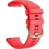 Universal Silicone Strap 20mm, with Gold Buckle, Red