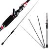 Casting Rod 2.1M 4 Piece Carbon Graphite Portable Baitcast Rod Inshore Fishing Pole Freshwater