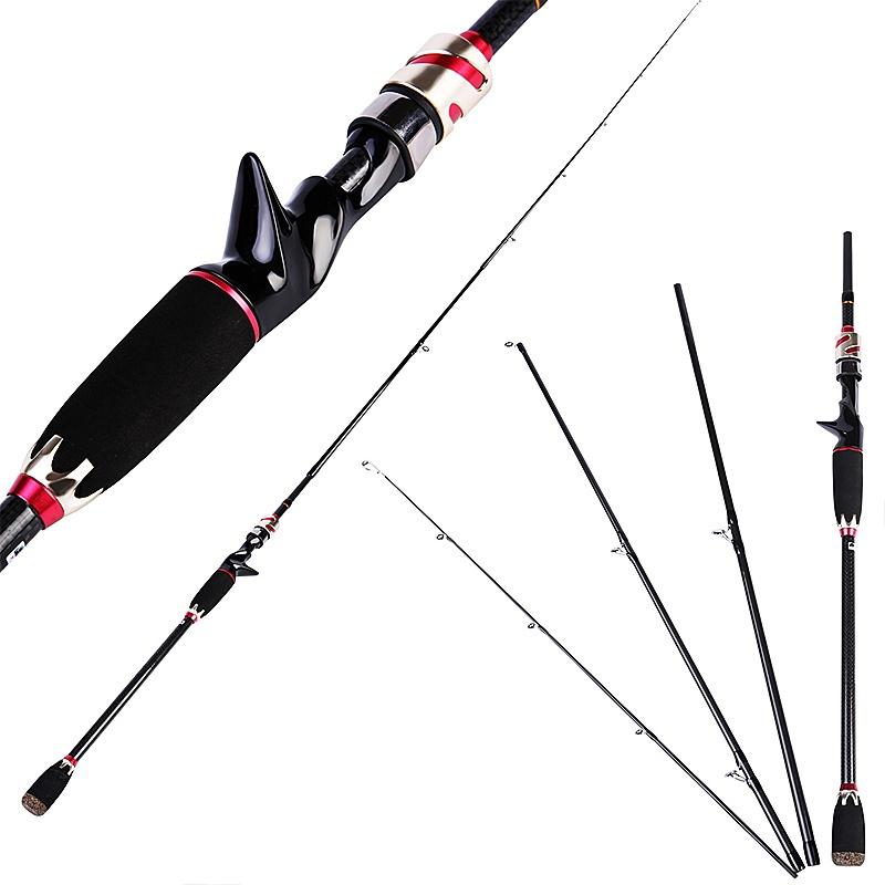 Casting Rod 2.1M 4 Piece Carbon Graphite Portable Baitcast Rod Inshore Fishing Pole Freshwater