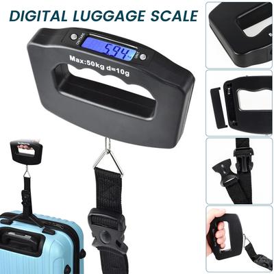 50 kg/110 lb Bärbar Våg LCD Digital Bagage Resväska Våg Handhållen Rese Bagageväska Fisk Viktkrok Hängande Vågar