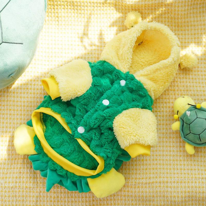 Pet Costume Outfit Dogs Cats Winter Cosplay Turtle Transform Dress With Leash Hole