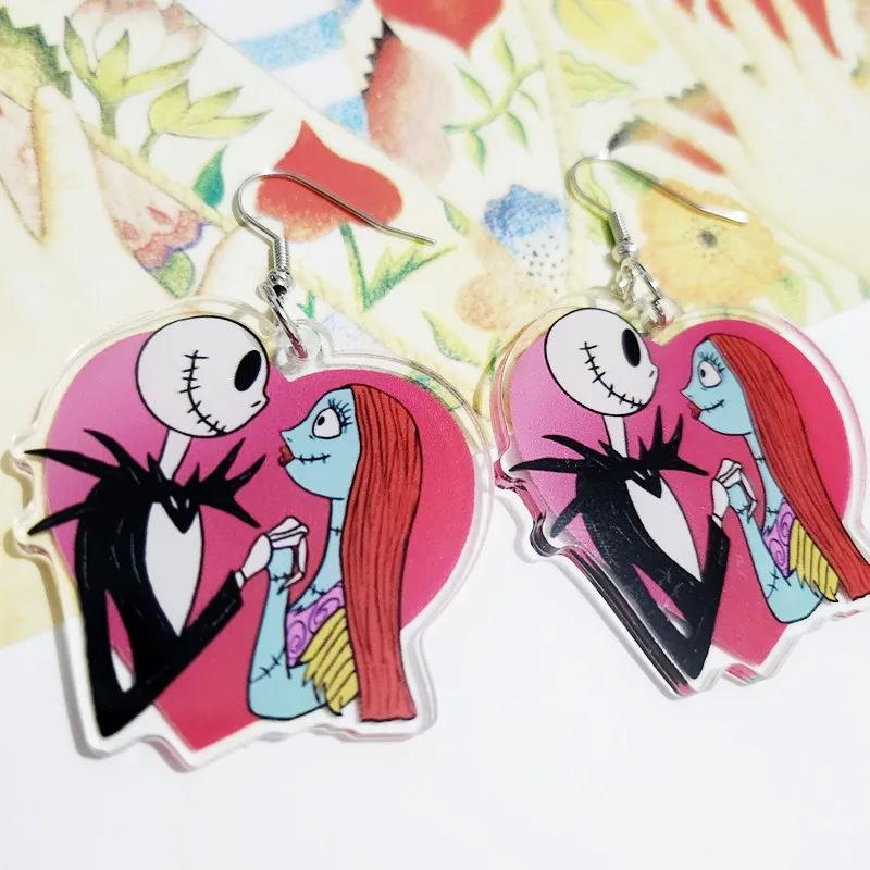

Personalized Corpse Bride Nightmare Before Christmas Ghost Earrings - Halloween Acrylic Dangles