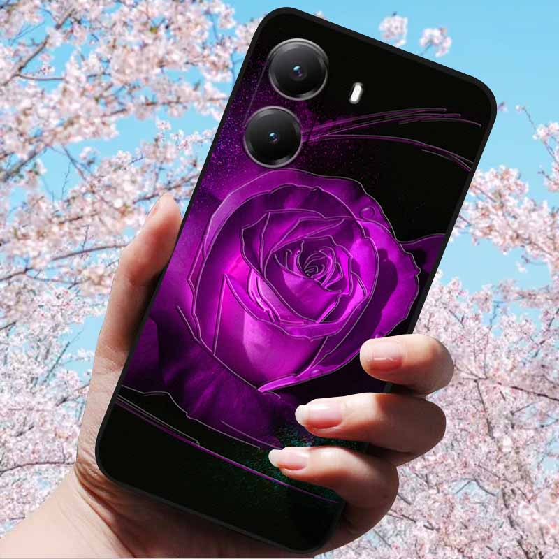 For Xiaomi Poco X7 Pro 3D Relief Flower Emboss Soft Silicone Case Cartoon Painted Back Cover for Poco X7 Pro with 3D Relief Case