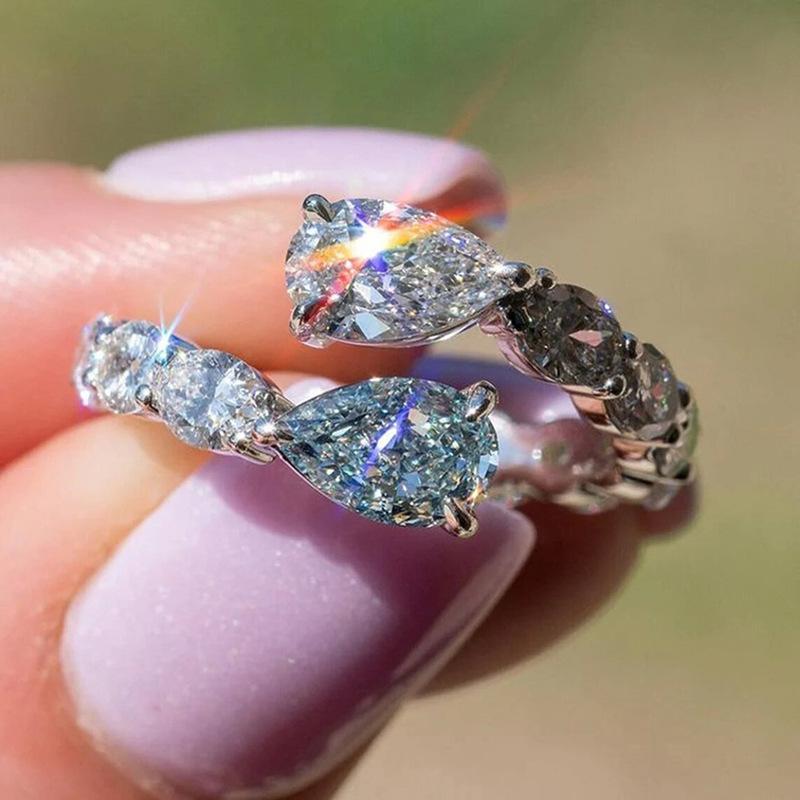 

Кольцо, Модное открытое кольцо каплевидной формы, Темпераментное змеевидное геометрическое женское кольцо 10