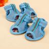 Dog Shoes Pet Boots Breathable Soft Mesh Dog Sandals with Rugged Anti-Slip Sole Adjustable Puppy Dogs Paw Protector for Summer