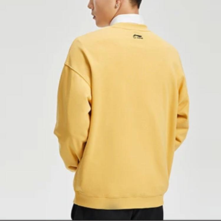 Li Ning X Disney Mickey X Keith Collaboration Casual Sports Breathable Pullover Sweatshirt Men sweatshirt Light-Ochre AWDR591-2