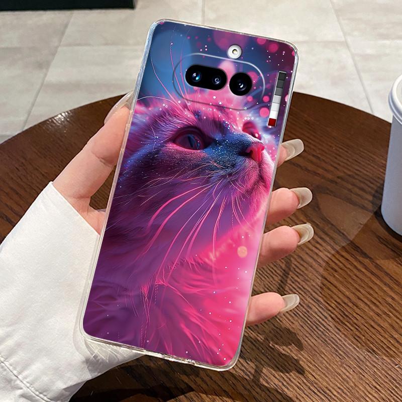 Jelly Casing For Nothing Phone 4A Capa Coque Clear Silicone Soft TPU Back Cover Cute Cat Rabbit Heart Protective Case Fundas