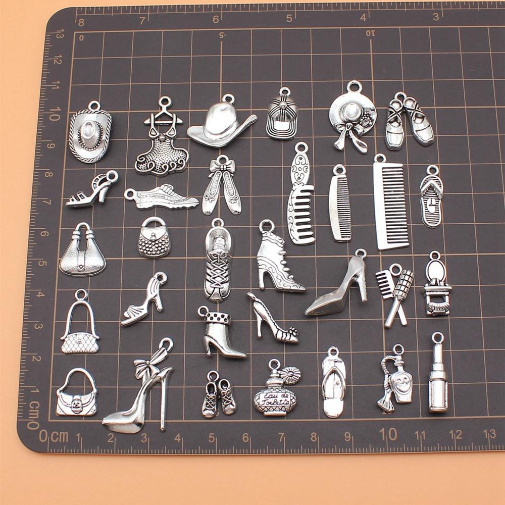 

Подвески, аксессуары для ювелирных изделий, расческа, шляпа, обувь, сумка, губная помада, духи, подвеска для мобильного телефона, популярные 31 шт./компл.