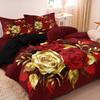 3pcs Duvet Cover Set, Valentine'S Day Romantic Imitation Rose Print Bedding Set, Soft Comfortable Duvet Cover, For Bedroom